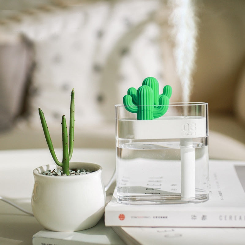 Humidificador de aire ultrasónico con forma de cactus