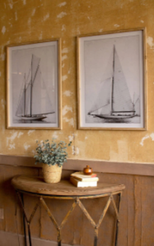 Set Of Two Framed Sailboat Prints