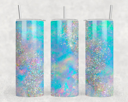 Turquoise Galaxy - 20 oz Steel Skinny Tumbler (With Or Without Bluetooth Speaker)