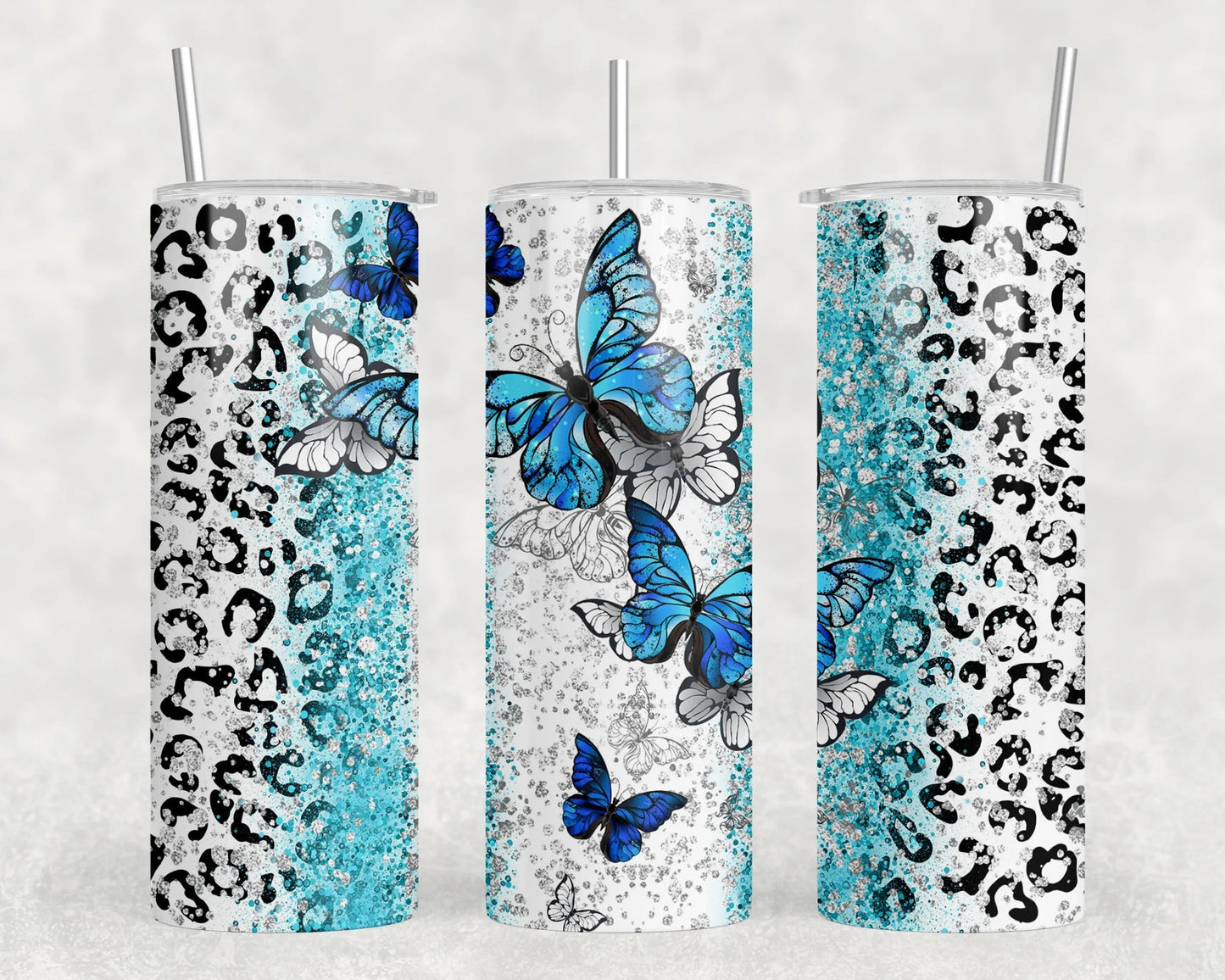 Butterflies - 20 oz Steel Skinny Tumbler (With Or Without Bluetooth Speaker)