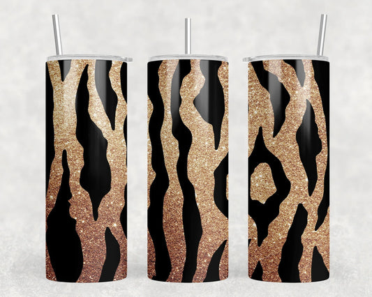 Tiger Stripes - 20 oz Steel Skinny Tumbler (With Or Without Bluetooth Speaker)