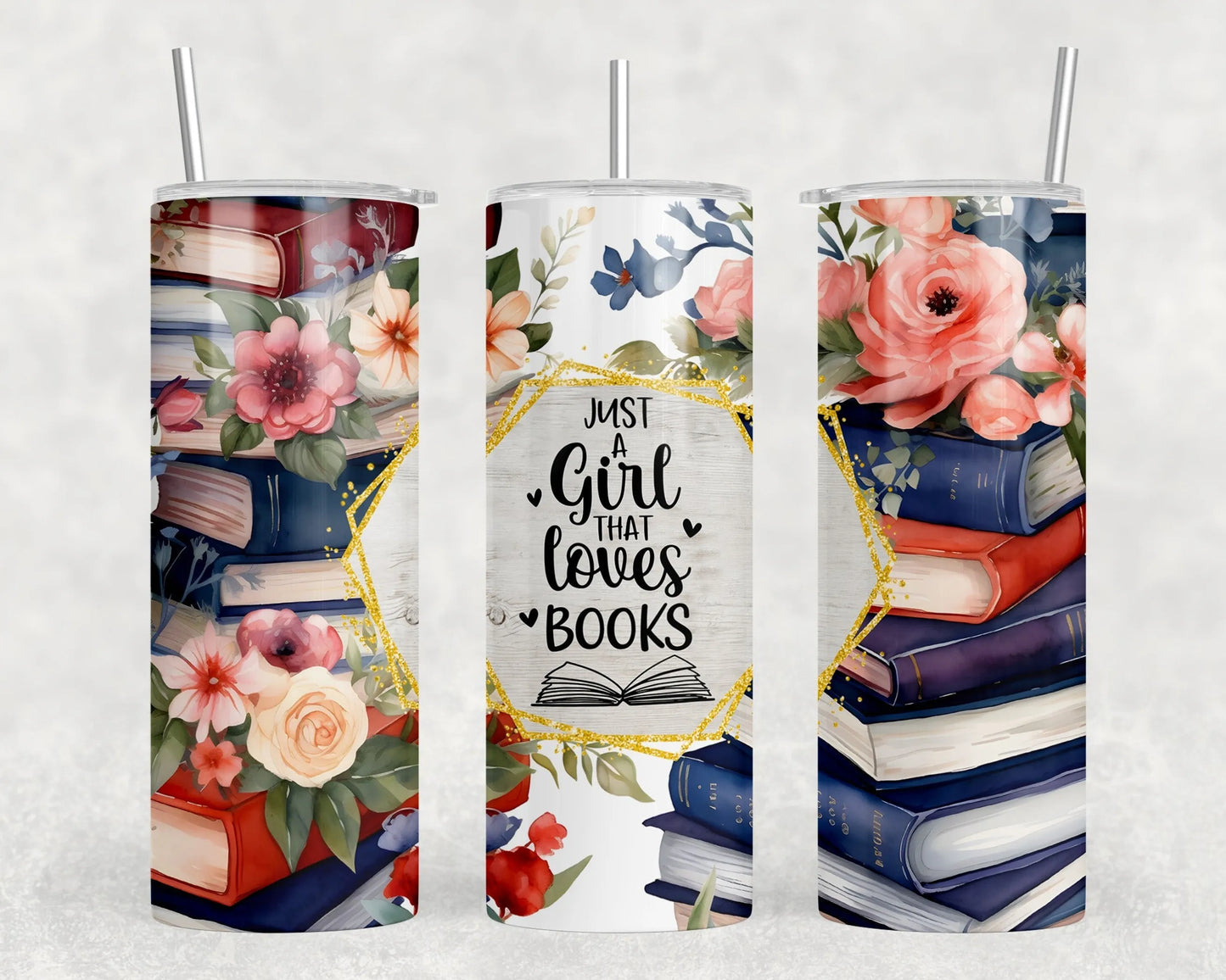 Loves Books - Vaso de acero de 20 oz (con o sin altavoz Bluetooth)