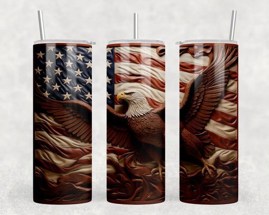 Patriotic - 20 oz Steel Tumbler (With Or Without Bluetooth Speaker)