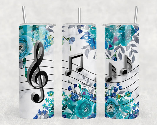 Music Notes - 20 oz Steel Tumbler (With Or Without Bluetooth Speaker)