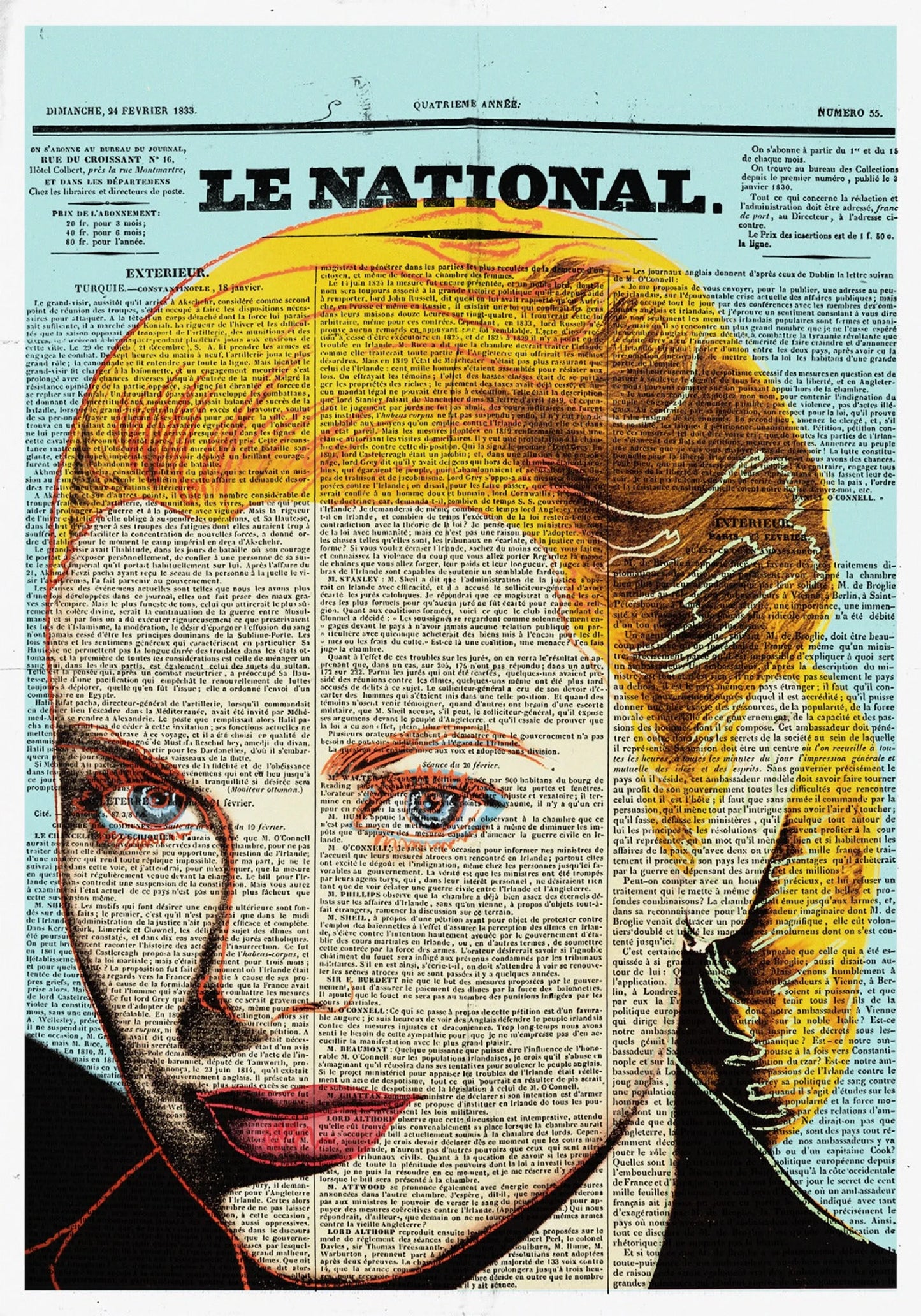 Grace Kelly Newspaper Glass Wall Art