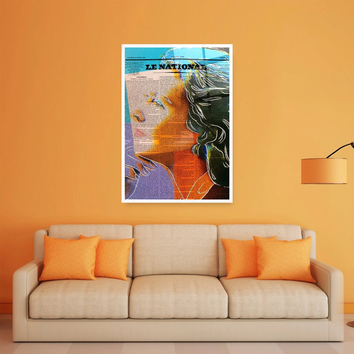 Ingrid Bergman Newspaper Glass Wall Art