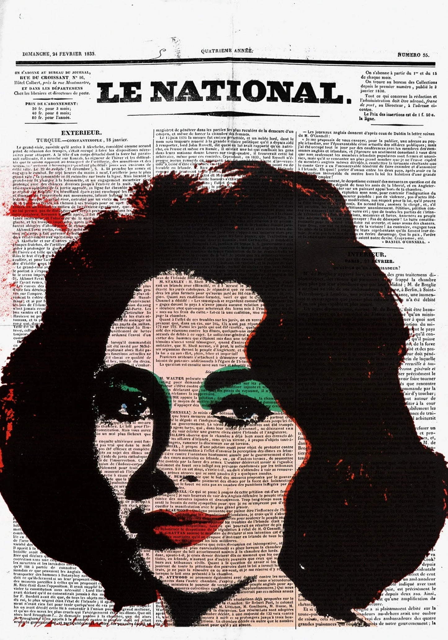 Liz Taylor Newspaper Glass Wall Art