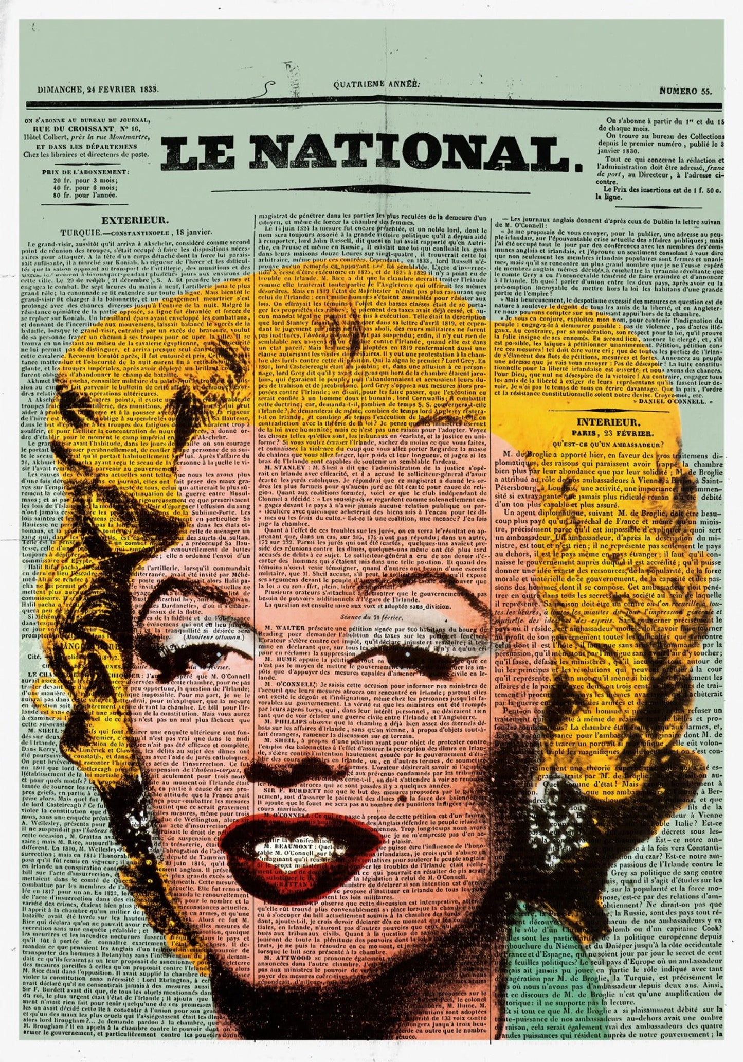 Marilyn Monroe Newspaper Glass Wall Art