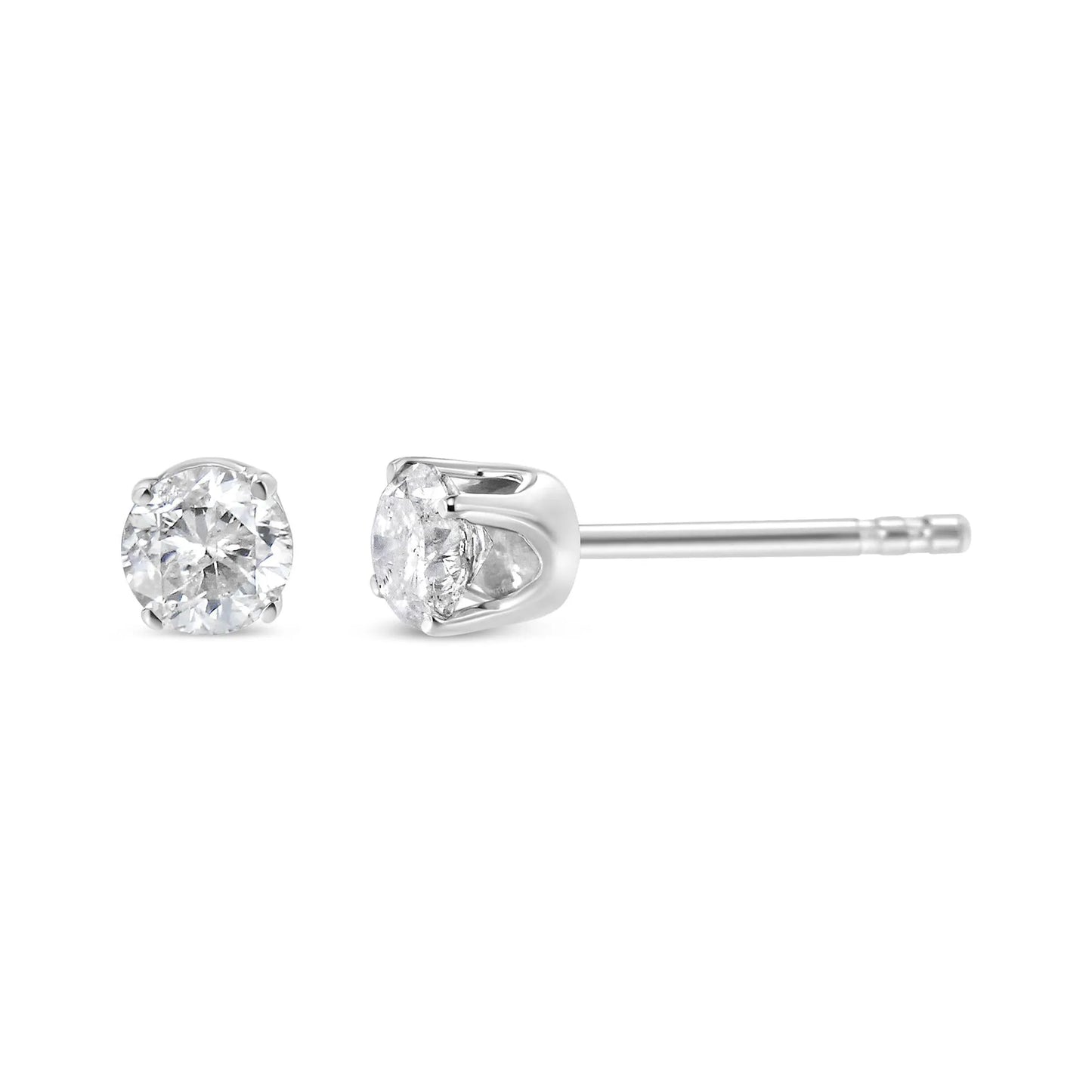 IGI Certified 1.00 Cttw Round Brilliant-Cut Diamond 14K White Gold Classic 4-Prong Solitaire Stud Earrings