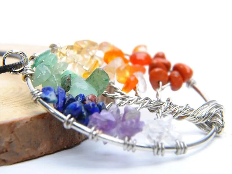 Tree of Life Chakra Natural Gemstone Necklace