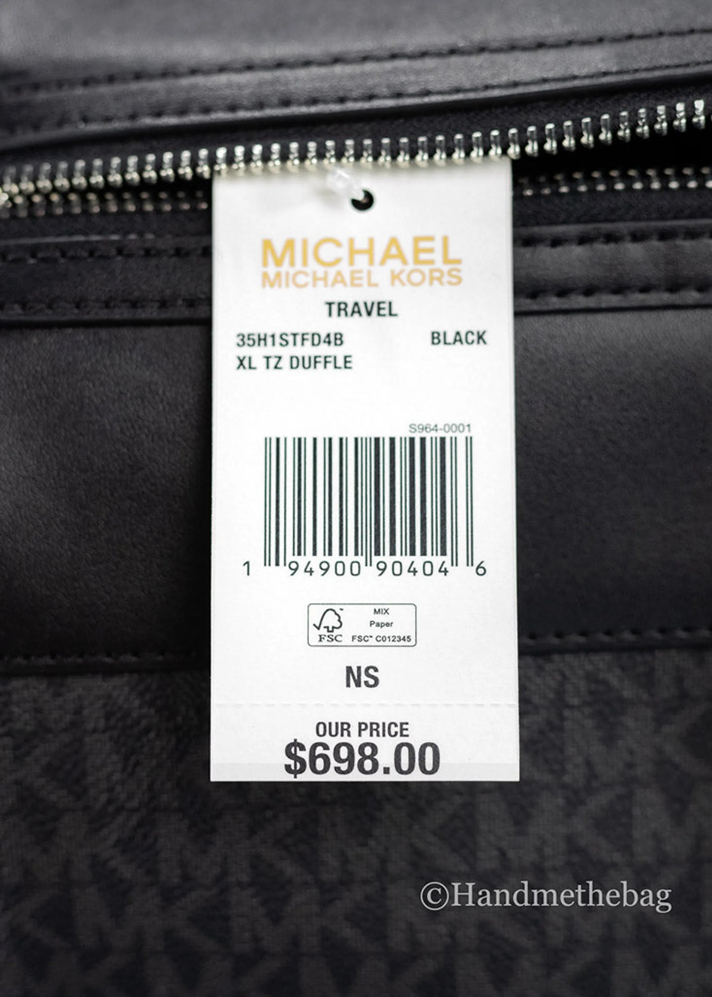 Michael Kors Extra Large Black Duffel Travel Bag