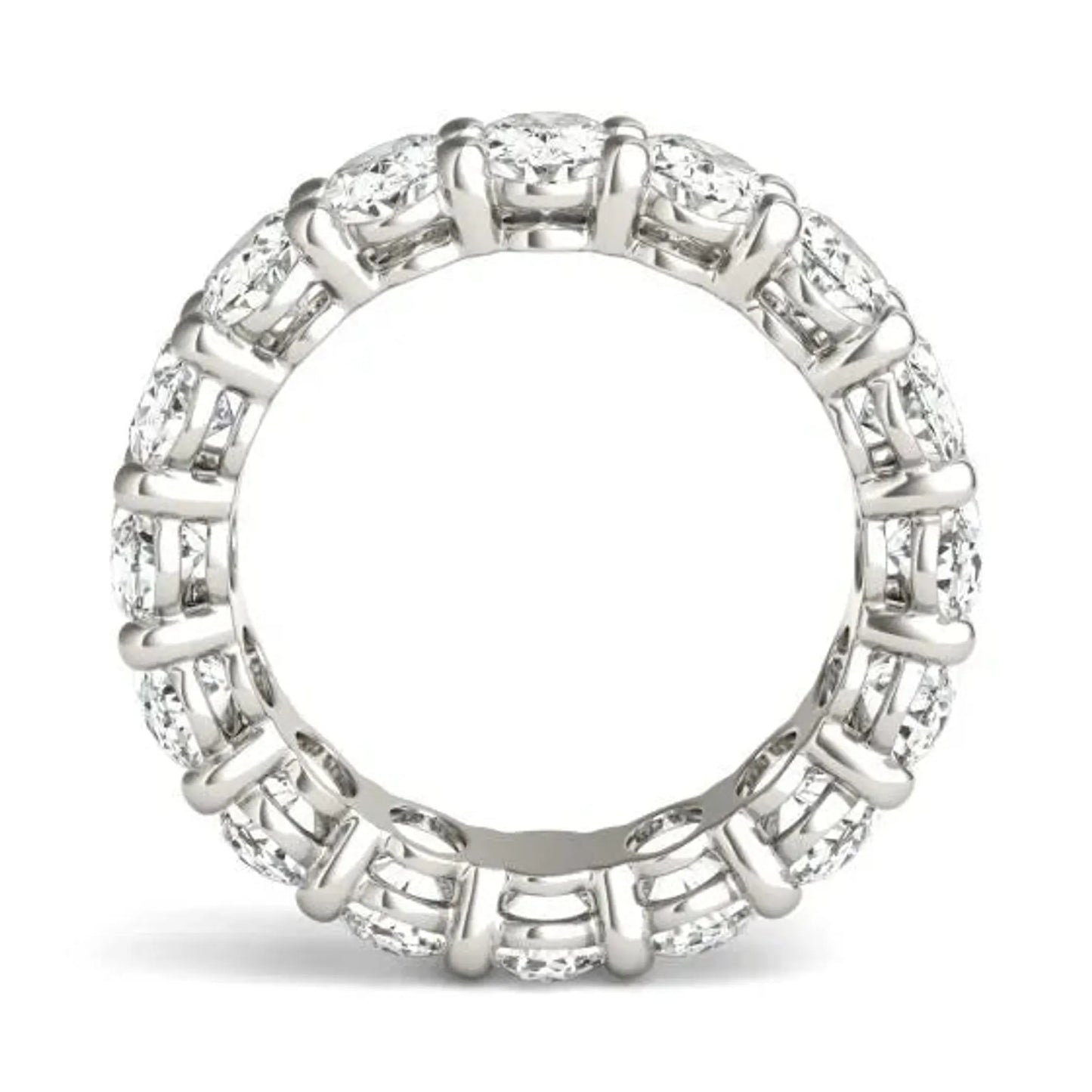 14K White Gold 5 5/8 CTW Oval Lab Grown Diamond Couture Classic Eternity Ring