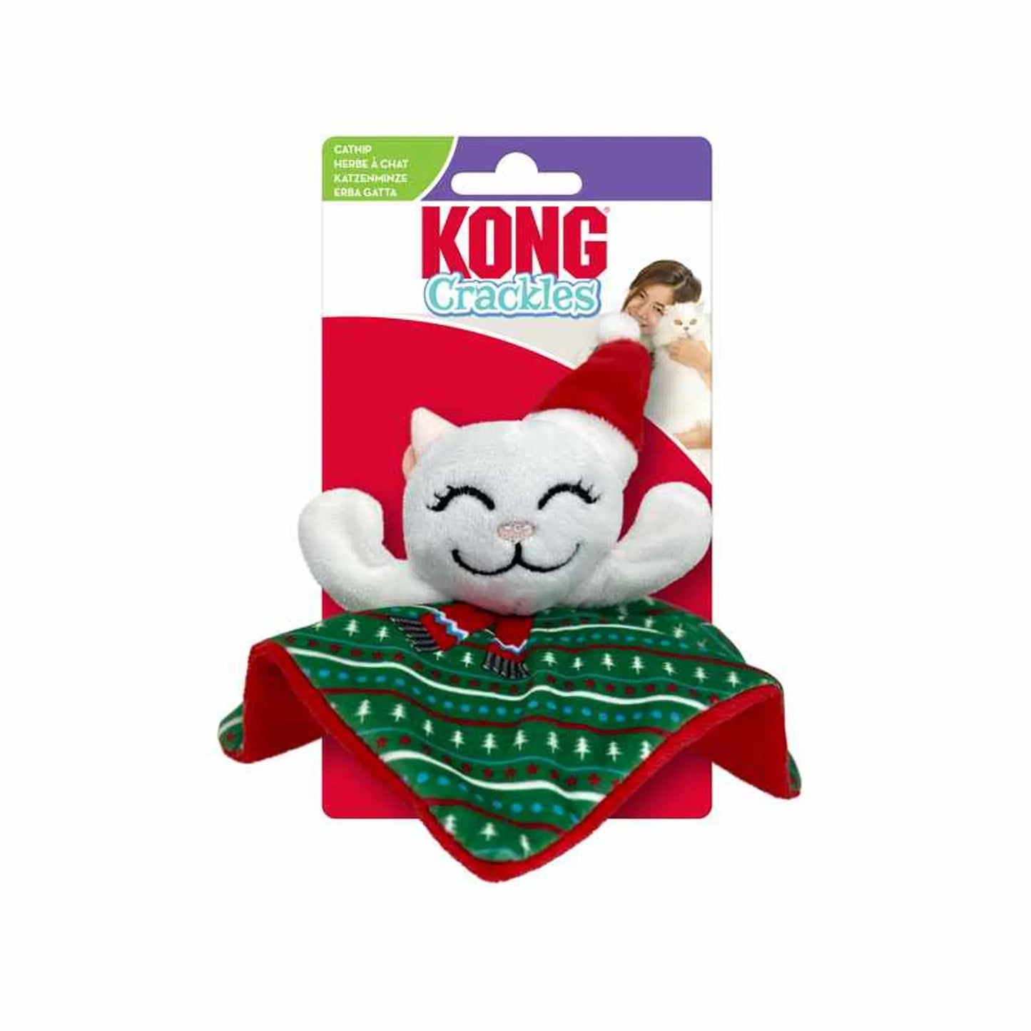 KONG Holiday Crackles - Gatito de Papá Noel