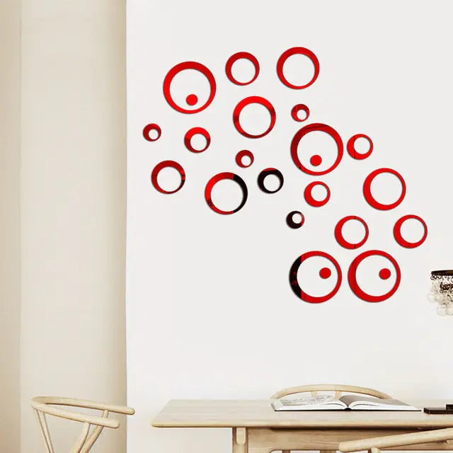 3D Circle Mirror Wall Sticker