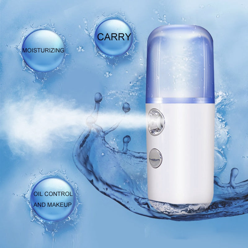 Pulverizador facial Nano Mist, instrumento de belleza, vaporizador facial USB, belleza hidratante