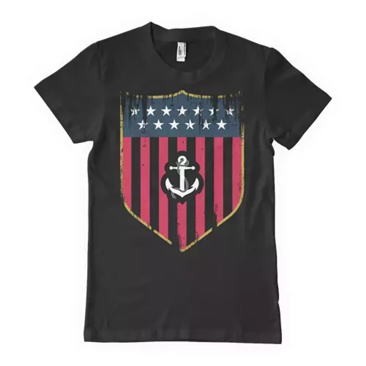 USA Shield Navy Men's T-Shirt Black - Large