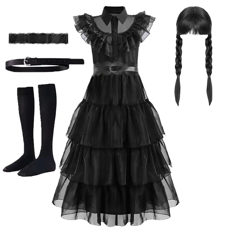 Black Goth Dress Costume Set