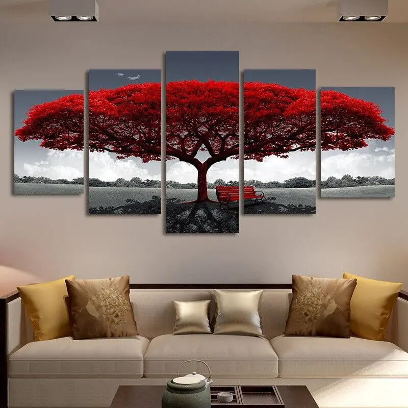 5PC Tree & Landscape Canvas