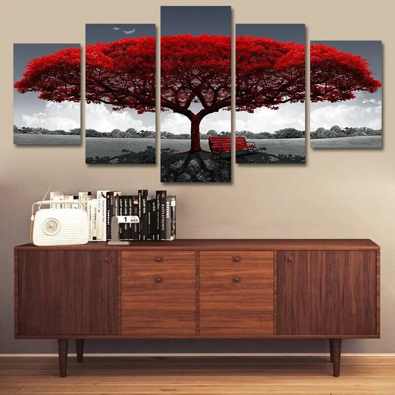 5PC Tree & Landscape Canvas