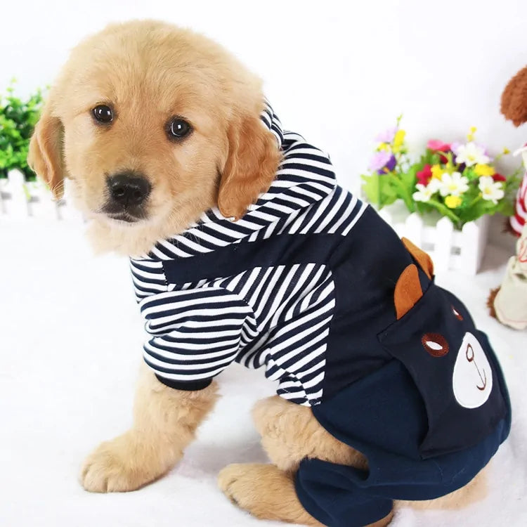 Ropa de rayas de moda para perros