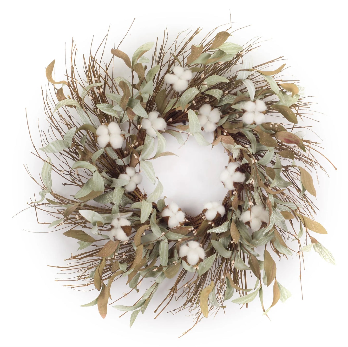 Cotton/Leaf Wreath