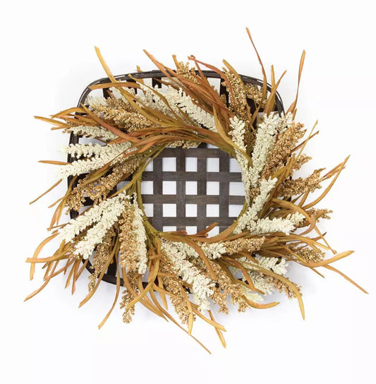 Wreath and Wicker Wall Decor