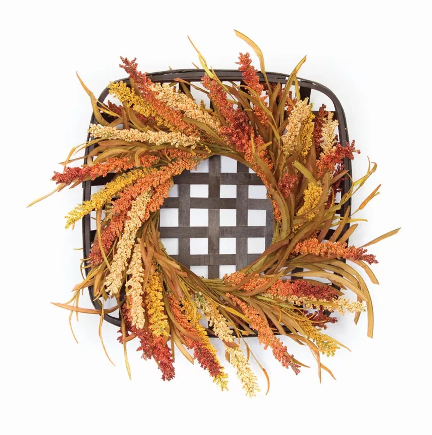 Wreath and Wicker Wall Decor