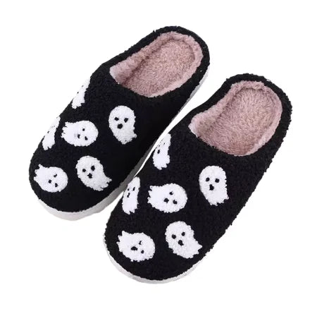 Pantuflas de peluche de fantasma de Halloween