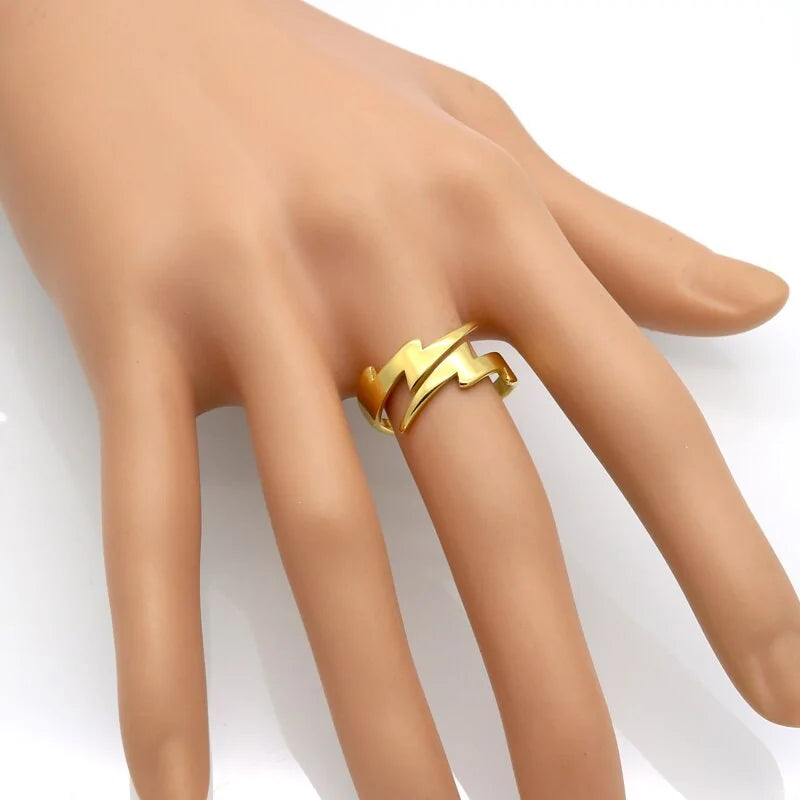 Anillo de relámpago diminuto: joyería vintage moderna para mujeres