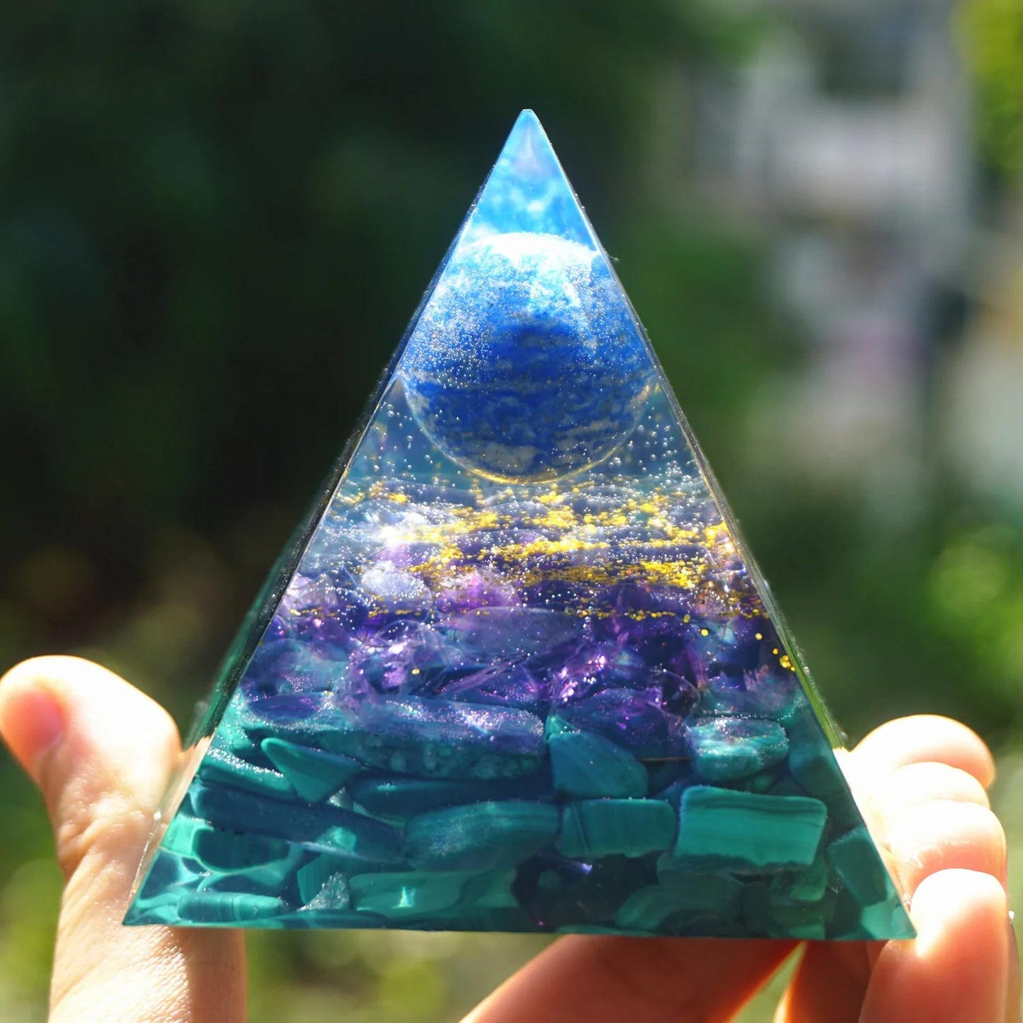 Lapis Lazuli Sphere Orgone Healing Pyramid