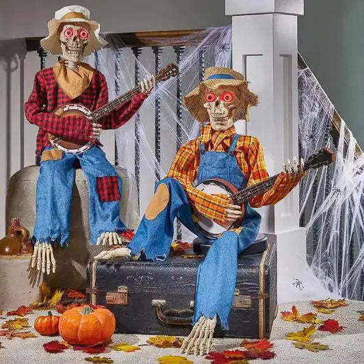 Halloween Skeleton Banjo Decoration