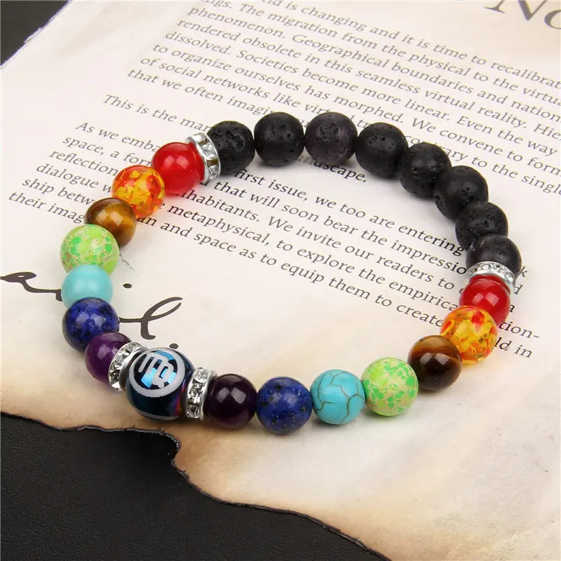 Pulsera de constelación de chakras con joyas de cristal