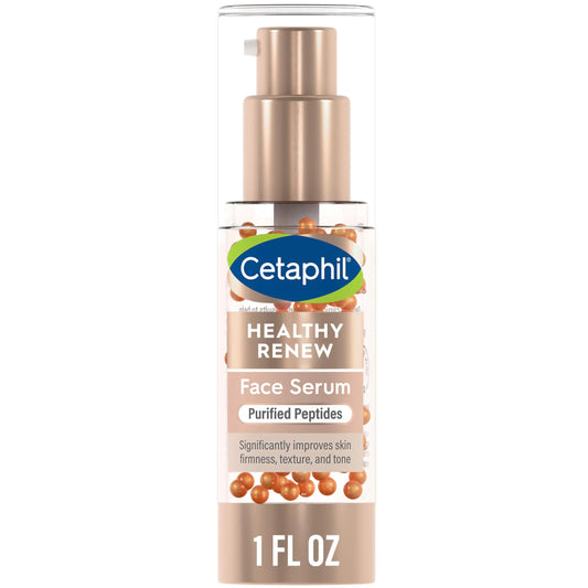 Suero facial antienvejecimiento Healthy Renew de Cetaphil, 1 oz, suero alternativo al retinol para el rostro con niacinamida y péptidos, cuidado de la piel para pieles sensibles con complejo de vitamina B, sin fragancia, NUEVO, 1 oz 