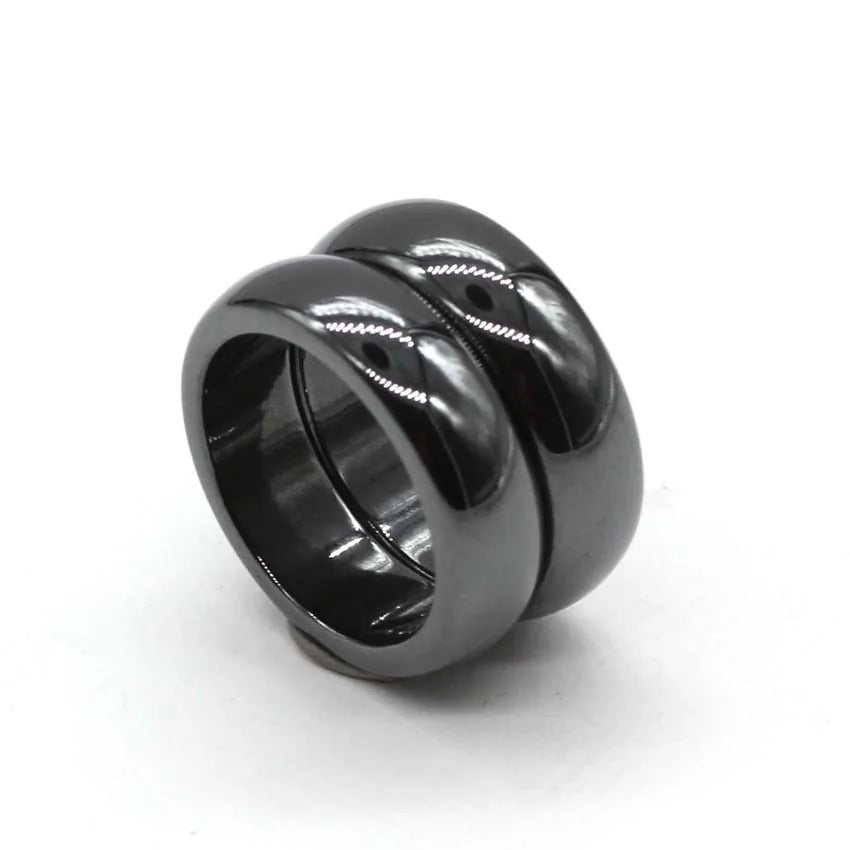 Anillo magnético curativo de hematita negra natural KFT