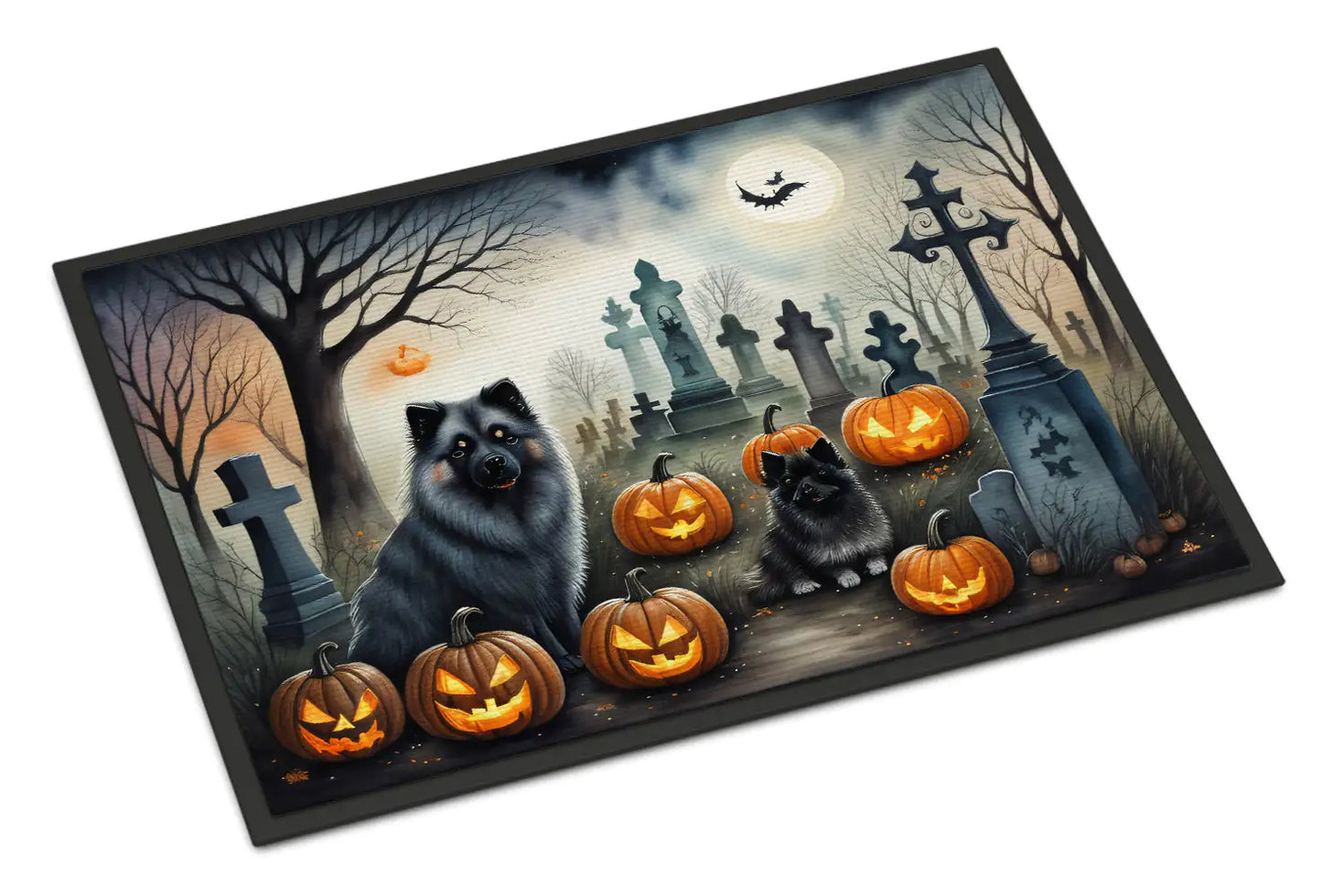 Keeshond Spooky Halloween Doormat