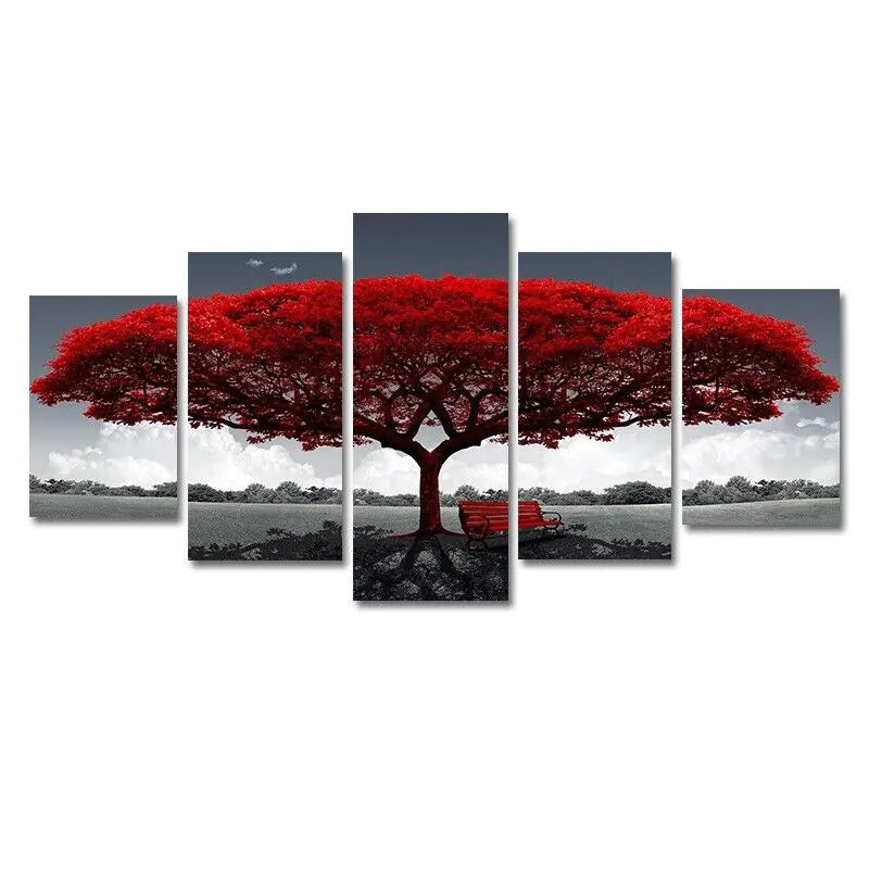 5PC Tree & Landscape Canvas