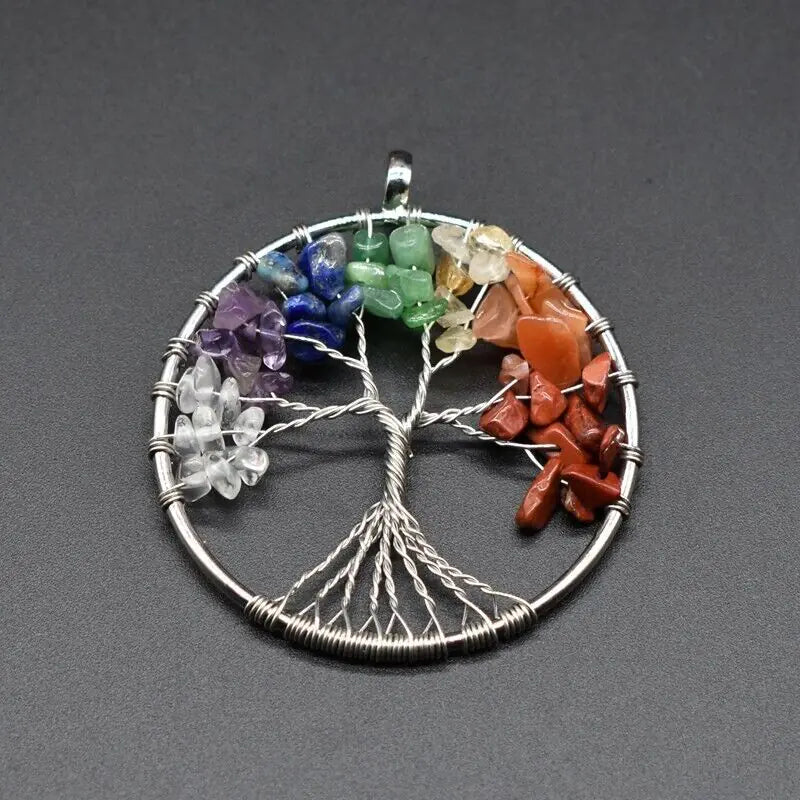 Tree of Life Chakra Natural Gemstone Necklace