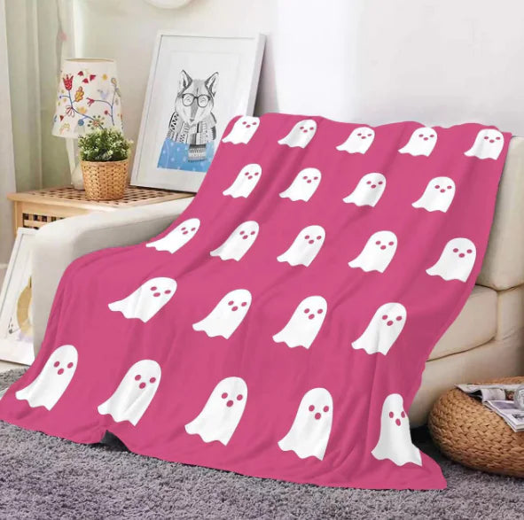 Spooky Ghost Flannel Blanket