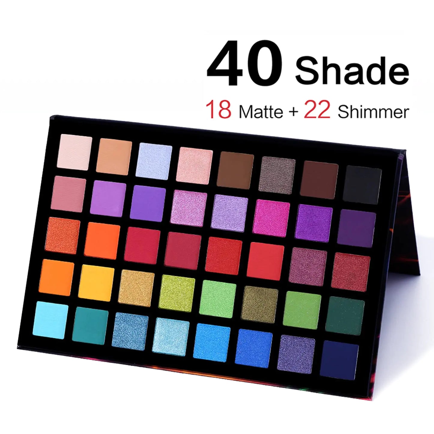 Paleta de sombras de ojos Spotlight de UCANBE, paleta de sombras de ojos profesional de 40 colores, paleta de maquillaje mate brillante, polvos coloridos altamente pigmentados, paleta de sombras de ojos resistente al agua de larga duración A 