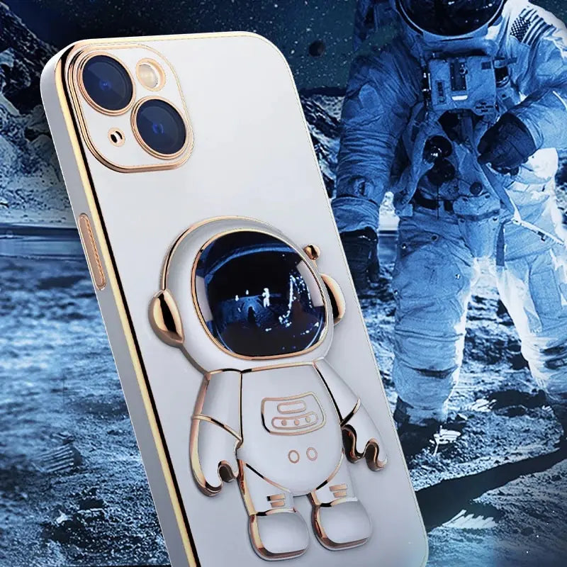 Funda para teléfono con soporte y diseño de astronauta en 3D