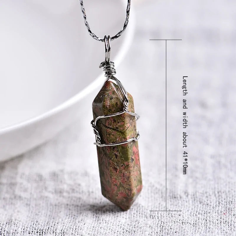 Colgante de punta de cristal de amatista natural: regalo de joyería DIY