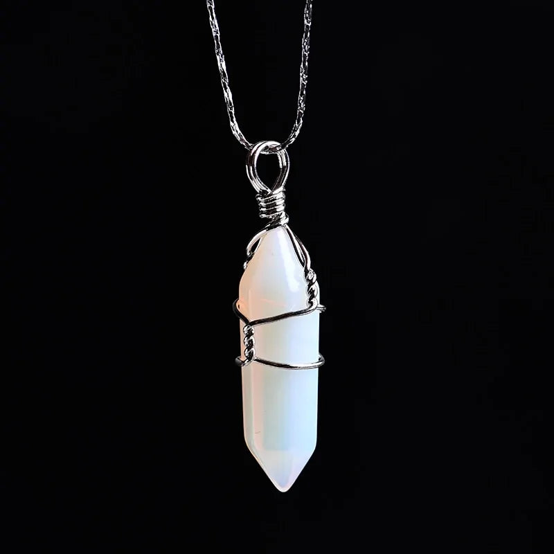 Colgante de punta de cristal de amatista natural: regalo de joyería DIY