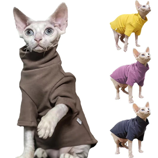 Ropa de abrigo para gatos Sphynx en invierno