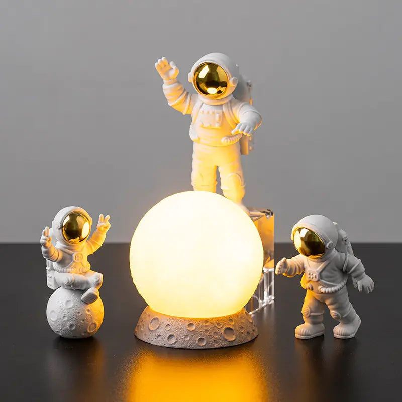 Conjunto de decoración para el hogar con astronauta y luna