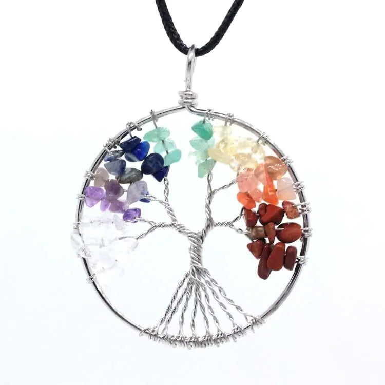 Tree of Life Chakra Natural Gemstone Necklace