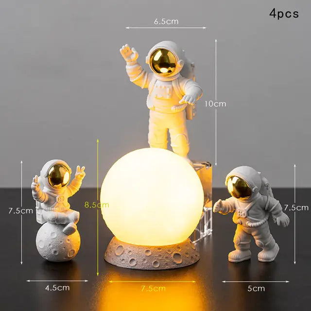 Conjunto de decoración para el hogar con astronauta y luna