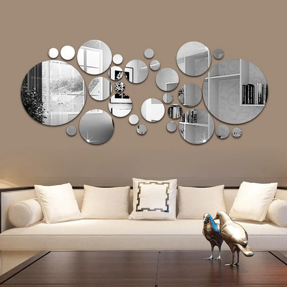 3D Circle Mirror Wall Sticker