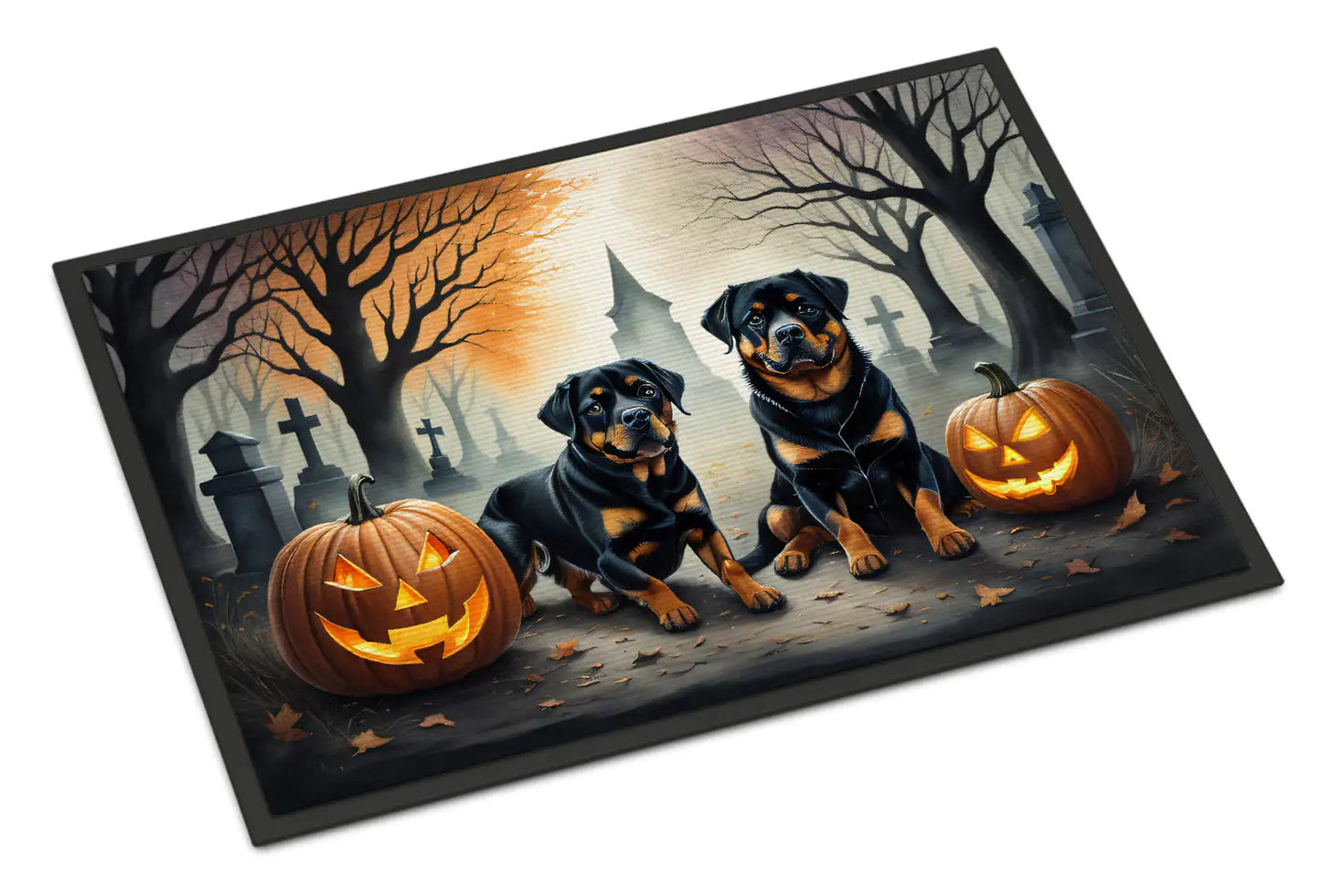 Felpudo espeluznante de rottweiler para Halloween