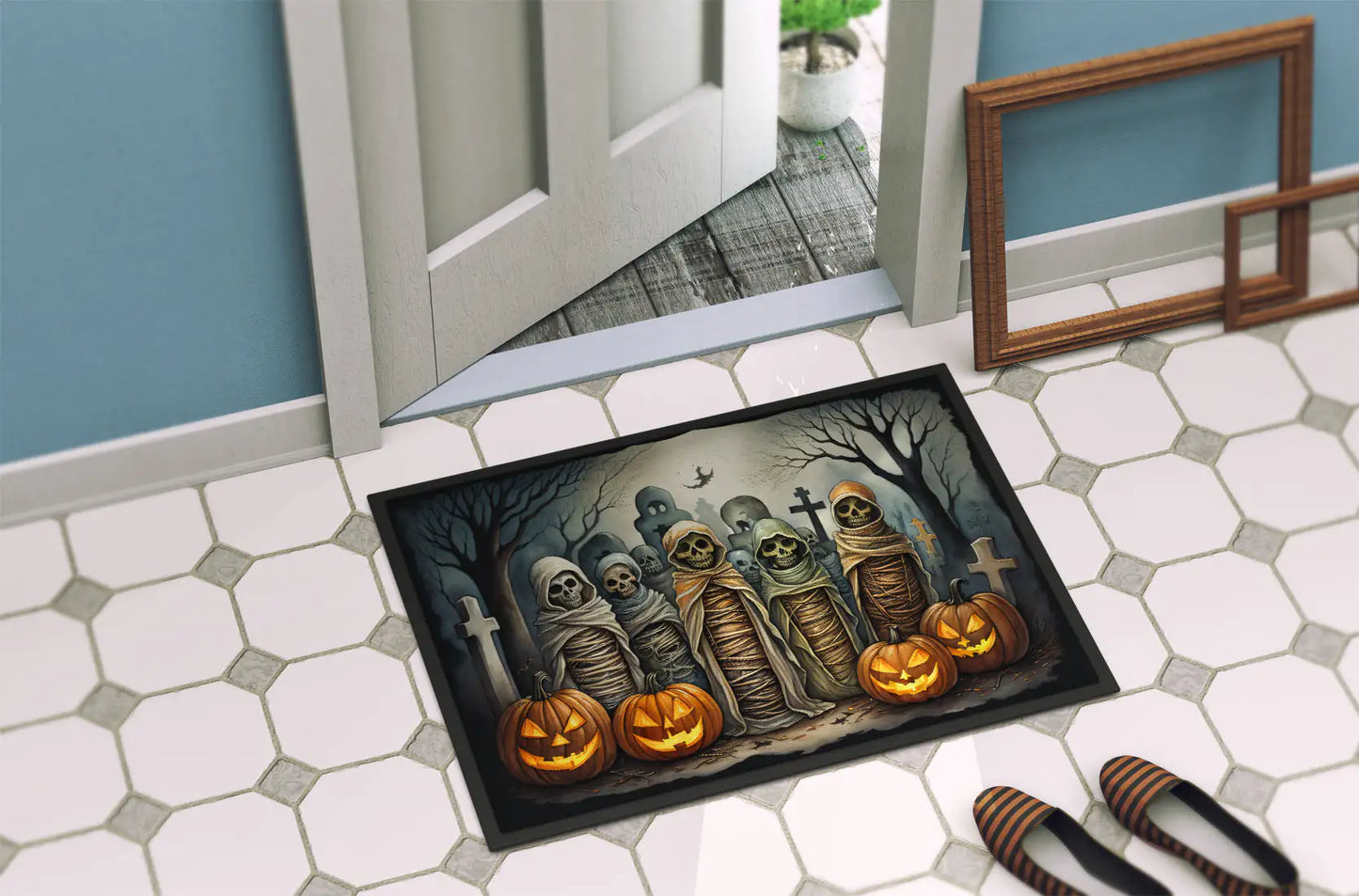 Mummies Spooky Halloween Doormat