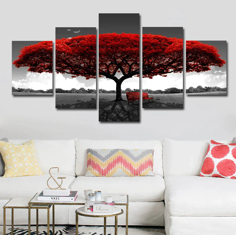 5PC Tree & Landscape Canvas